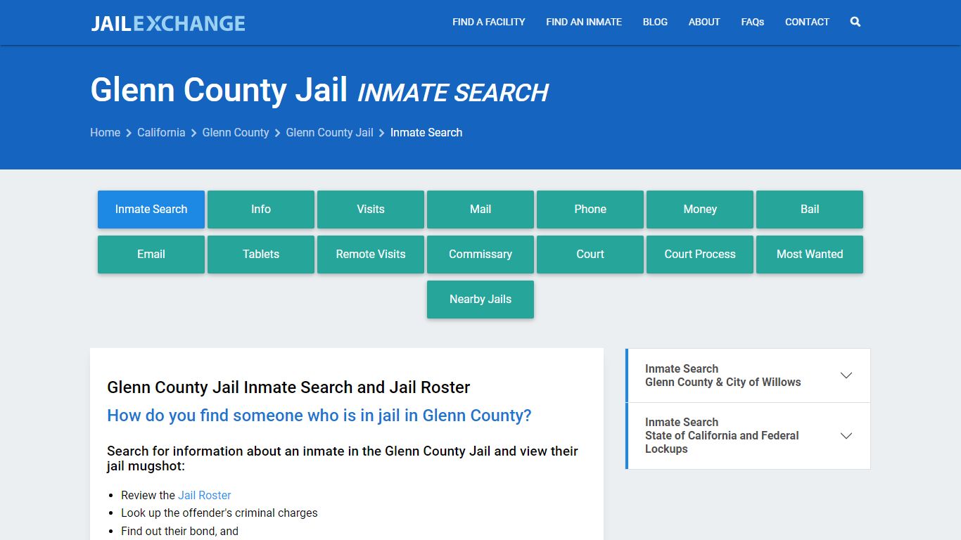 Inmate Search: Roster & Mugshots - Glenn County Jail, CA